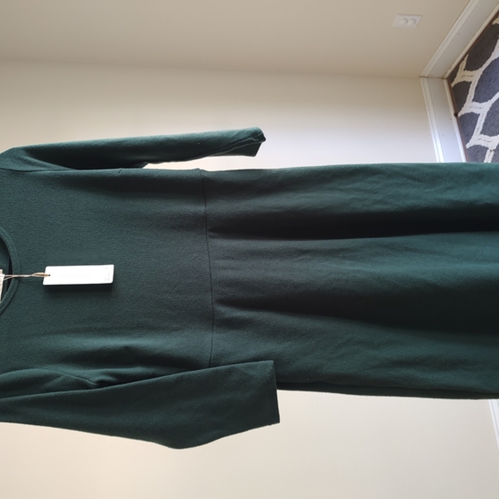 Green Long-Sleeve Nursing Dress